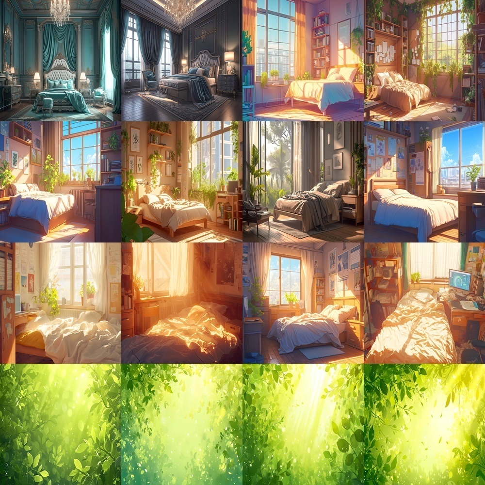 多彩なシーンとアイテム背景パック