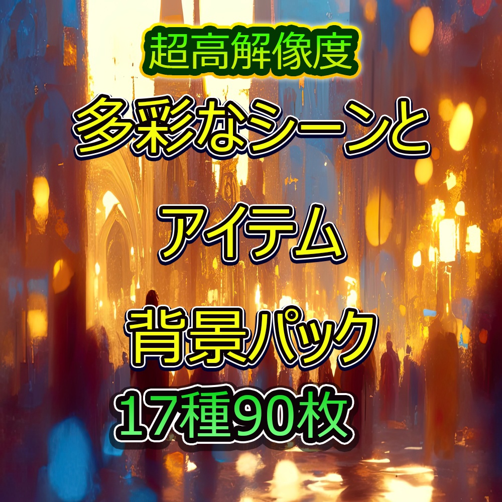 多彩なシーンとアイテム背景パック