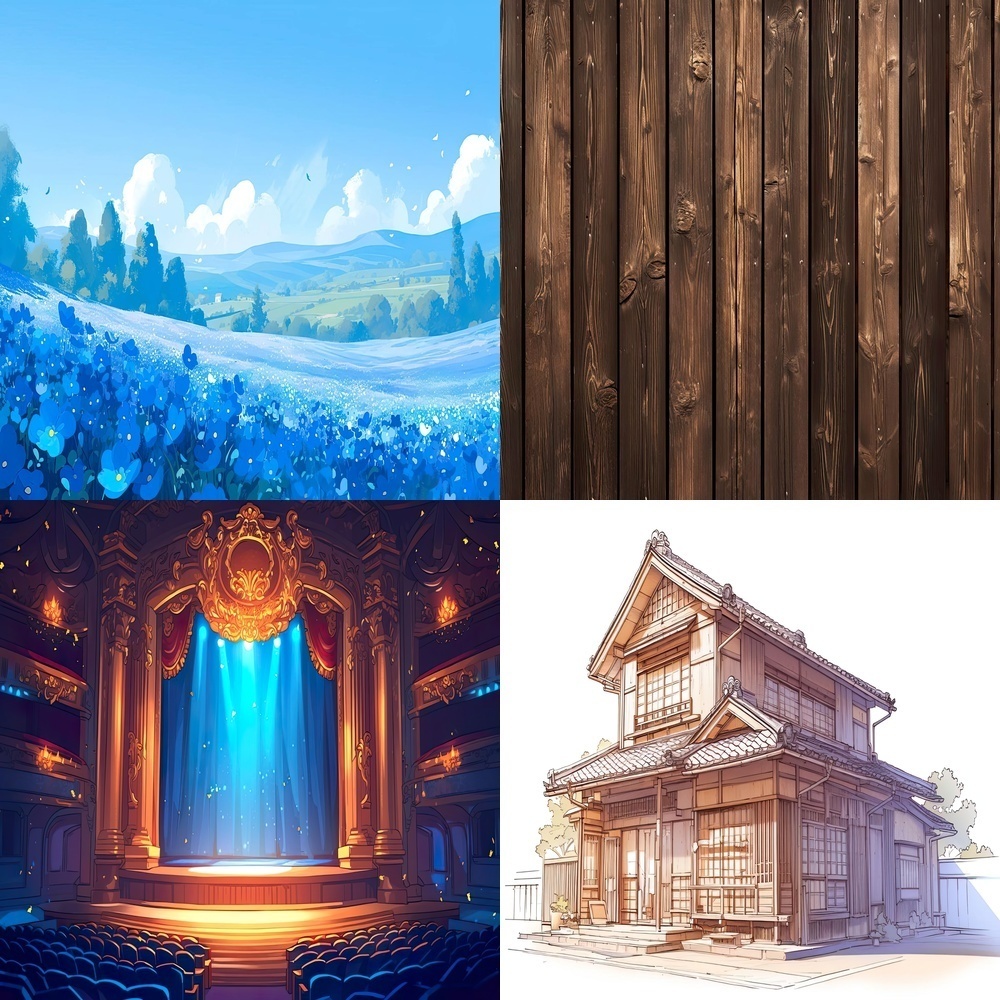 多彩なシーンと自然風景背景パック