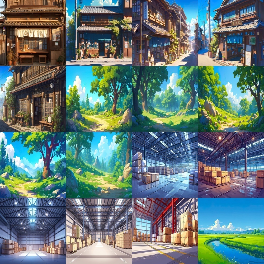 多彩なシーンと自然風景背景パック