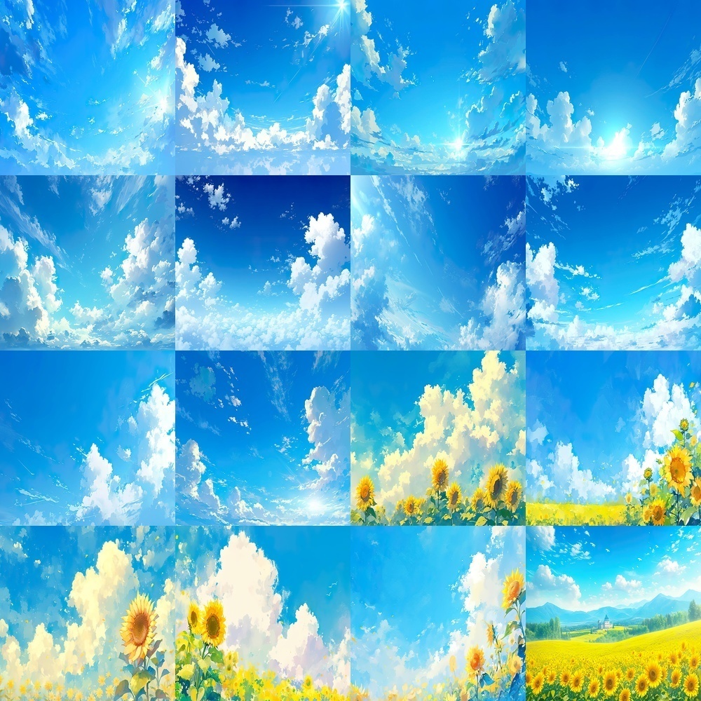 青空と自然風景背景パック