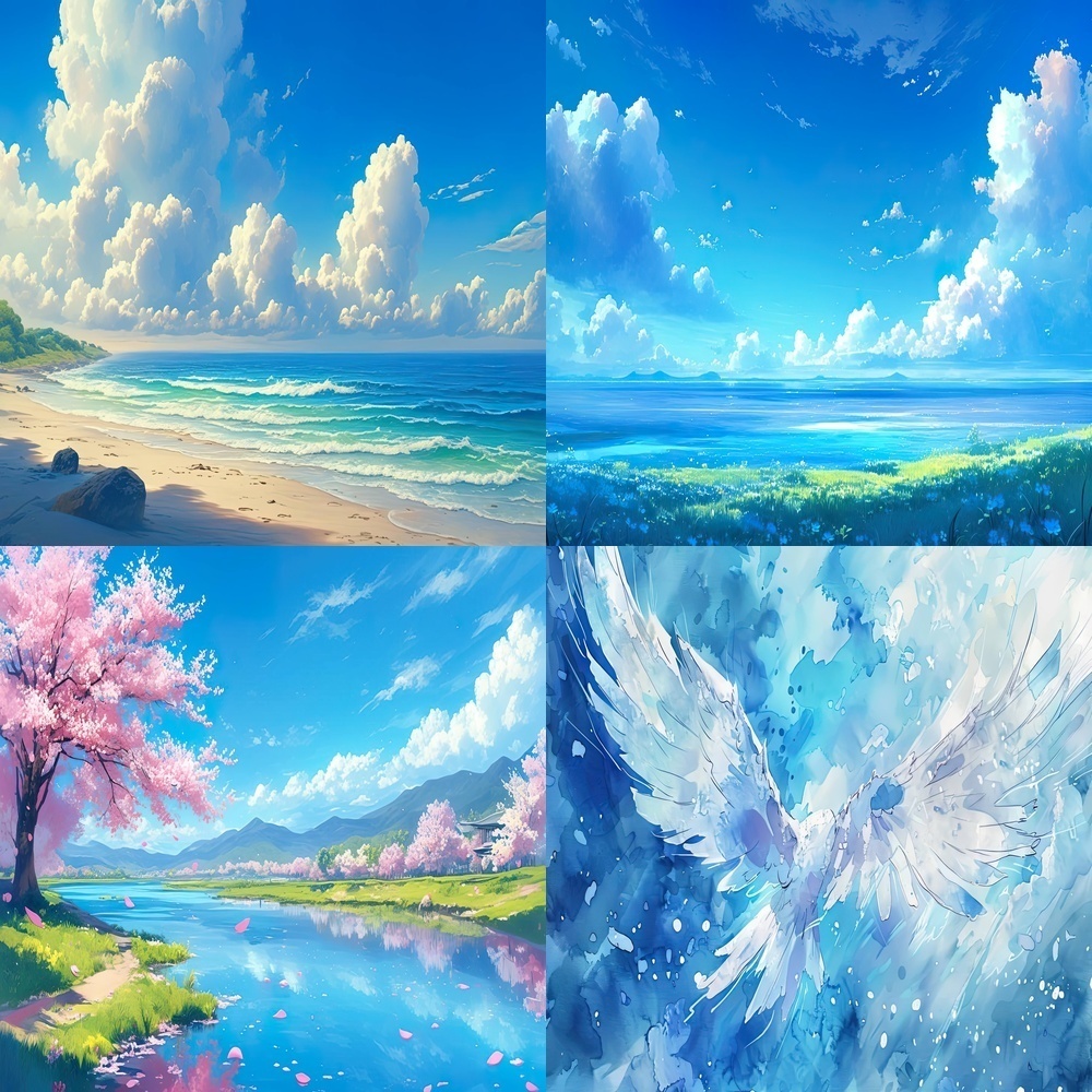 青空と自然風景背景パック