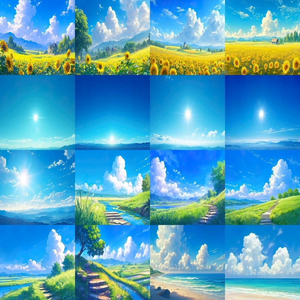 青空と自然風景背景パック