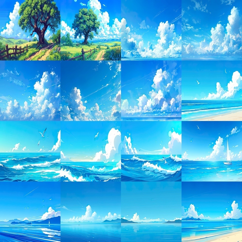 青空と自然風景背景パック