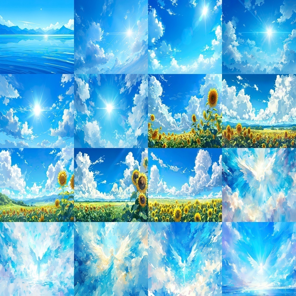 青空と自然風景背景パック