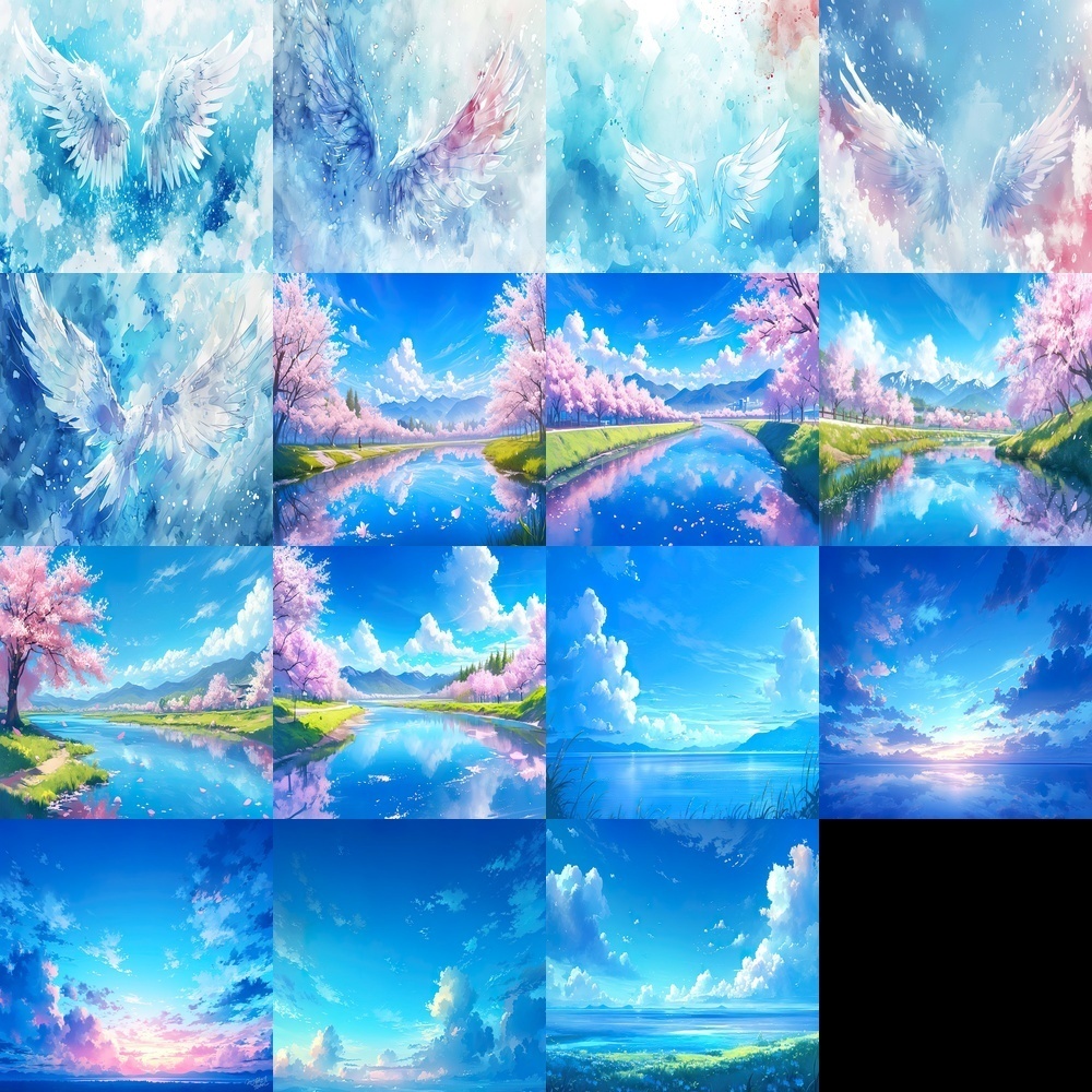 青空と自然風景背景パック