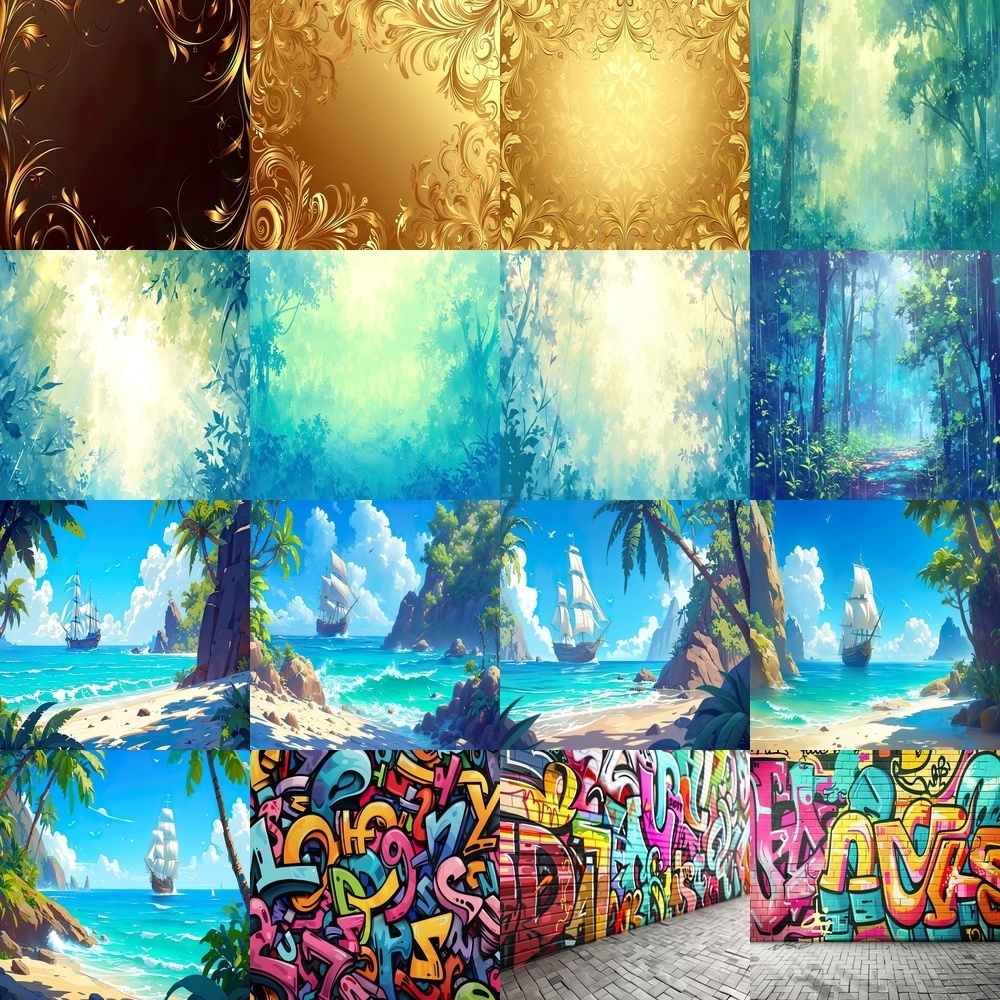 多彩なシーンと背景素材パック