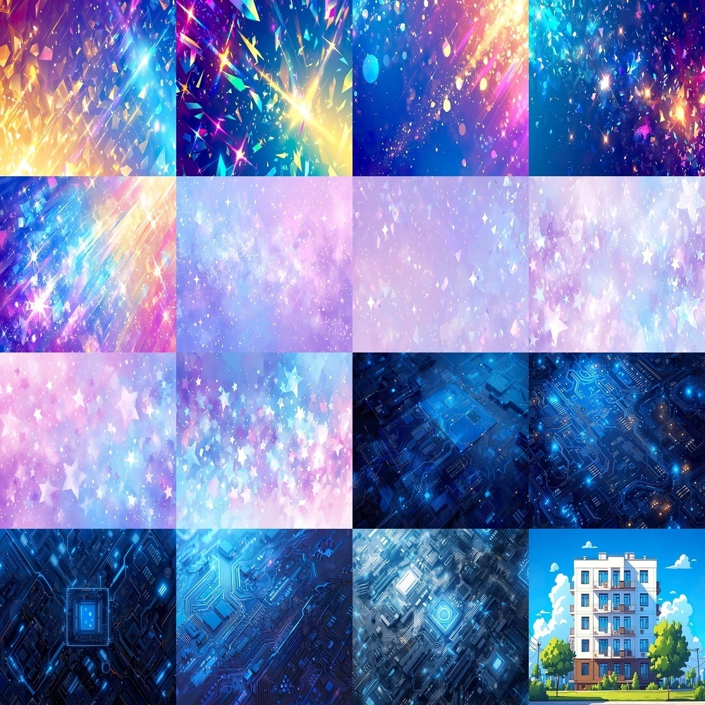 多彩なシーンと背景素材パック