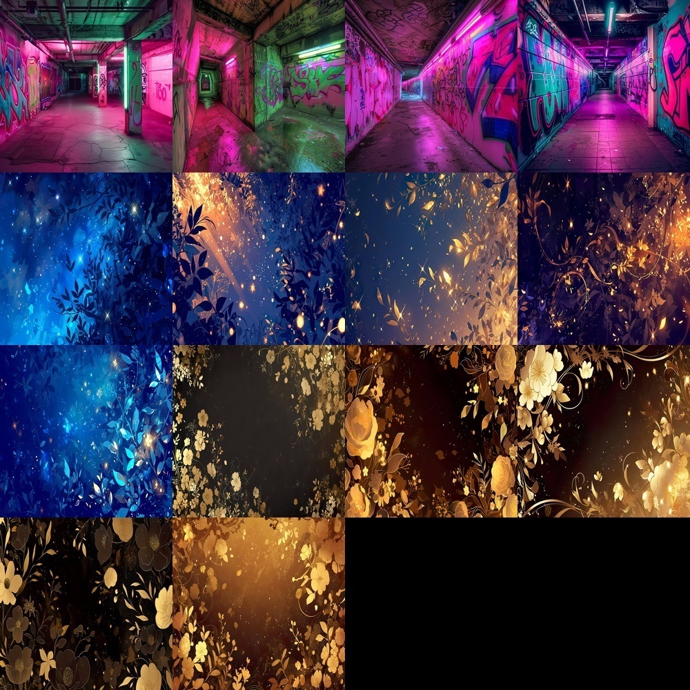 多彩なシーンと背景素材パック