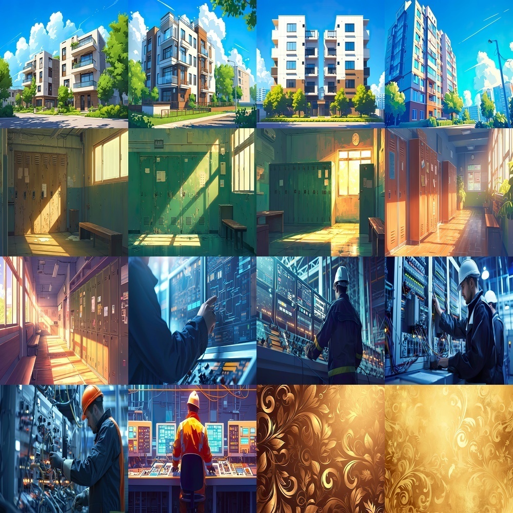 多彩なシーンと背景素材パック