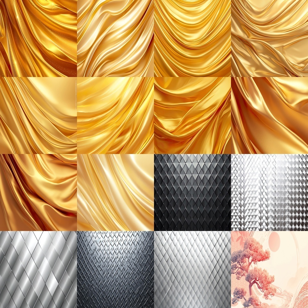 輝くキラキラ背景と豪華素材パック