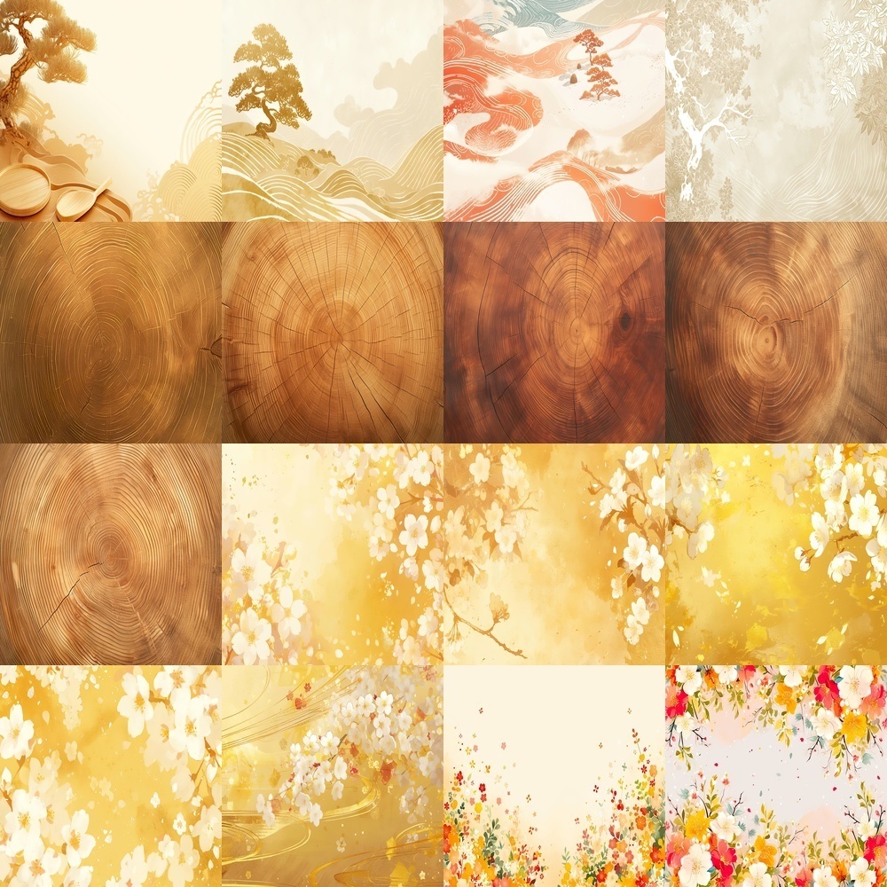 輝くキラキラ背景と豪華素材パック