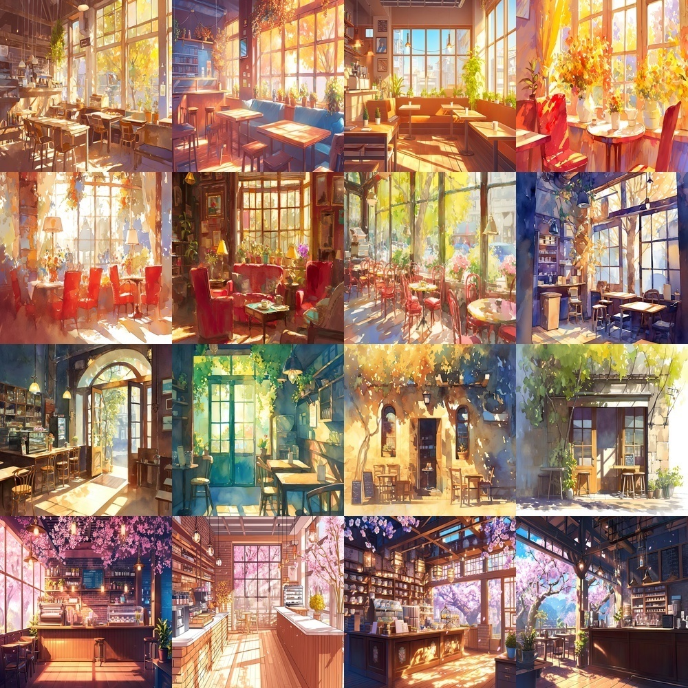 おしゃれなカフェ背景パック