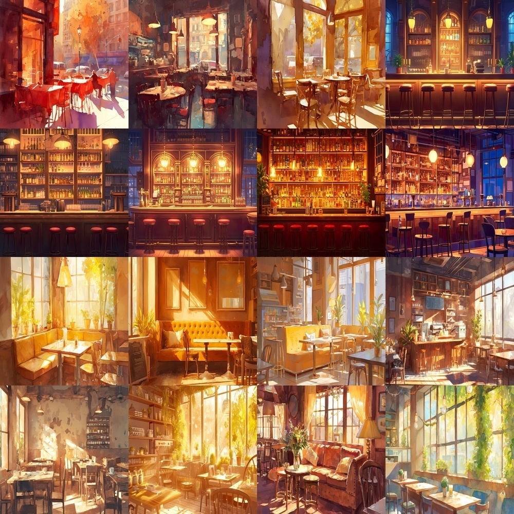 おしゃれなカフェ背景パック