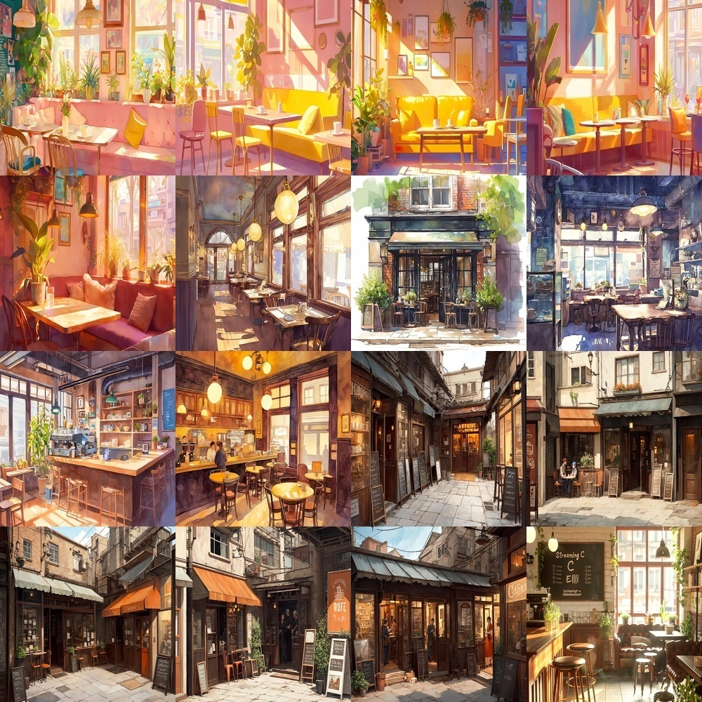 おしゃれなカフェ背景パック