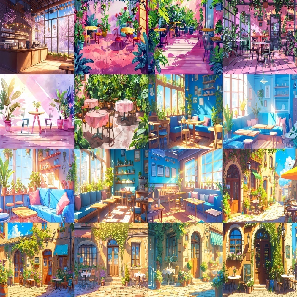 おしゃれなカフェ背景パック