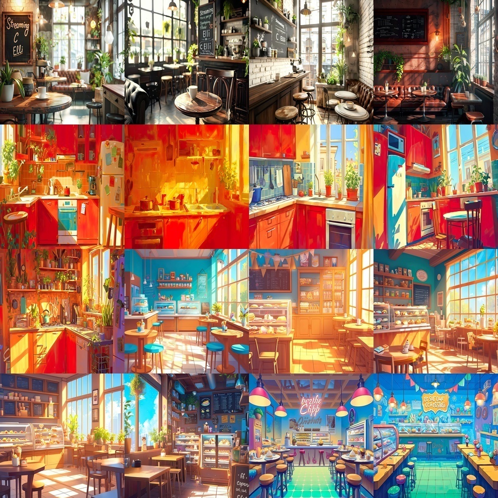 おしゃれなカフェ背景パック