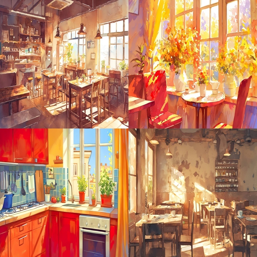 おしゃれなカフェ背景パック