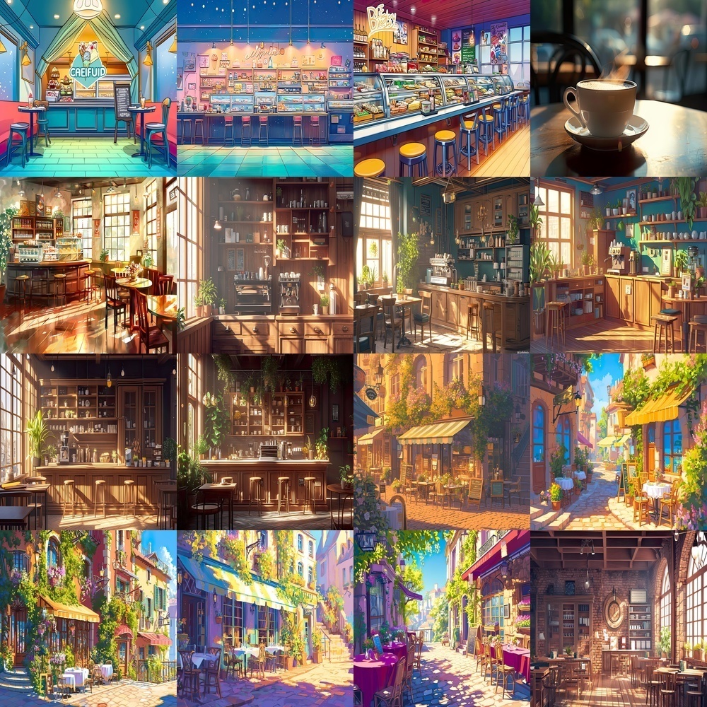 おしゃれなカフェ背景パック