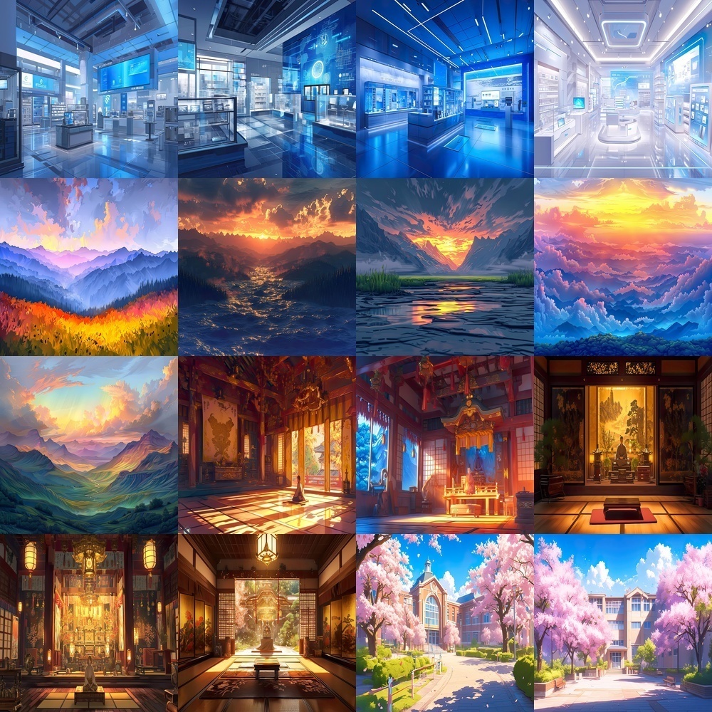 多彩な風景と豪華背景パック