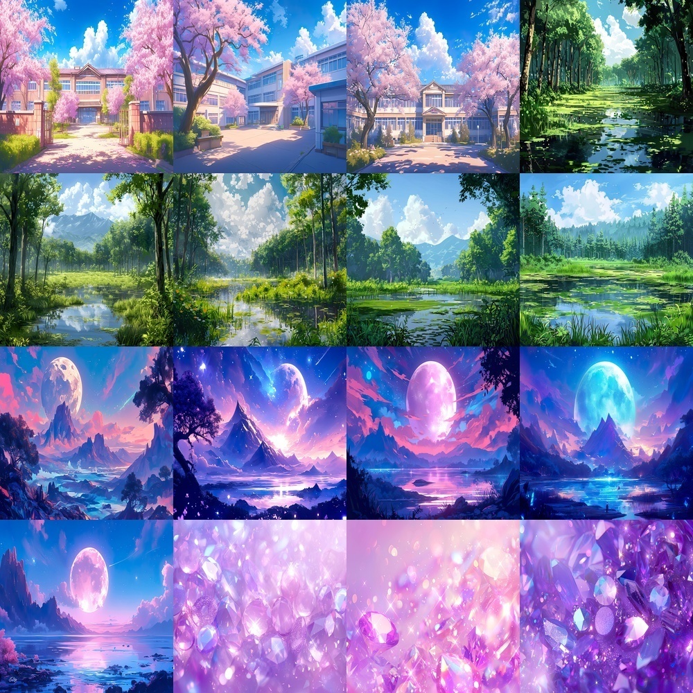 多彩な風景と豪華背景パック