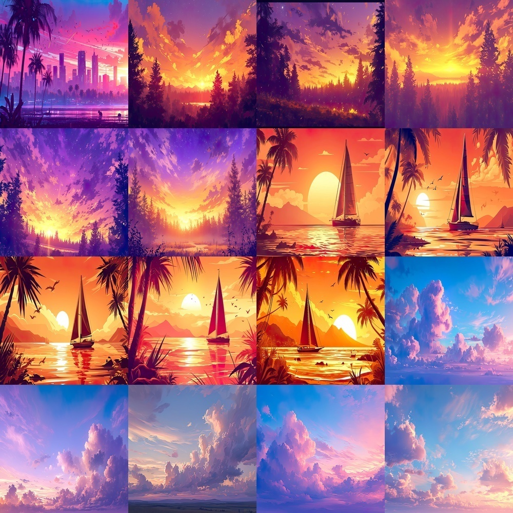 夕暮れ風景背景パック