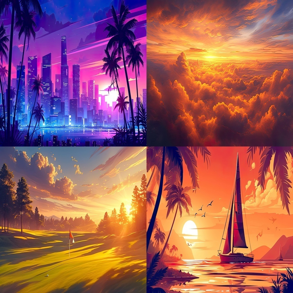 夕暮れ風景背景パック