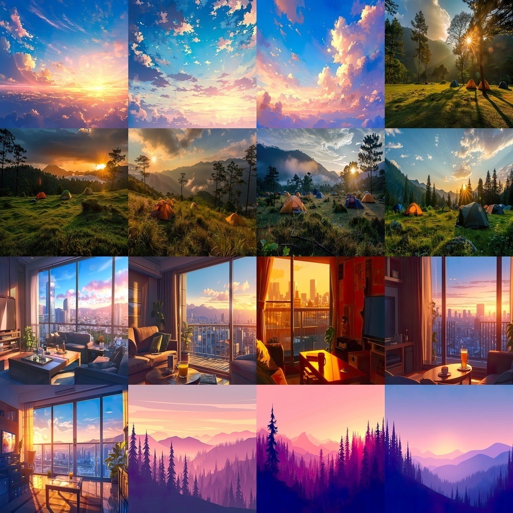 夕暮れ風景背景パック