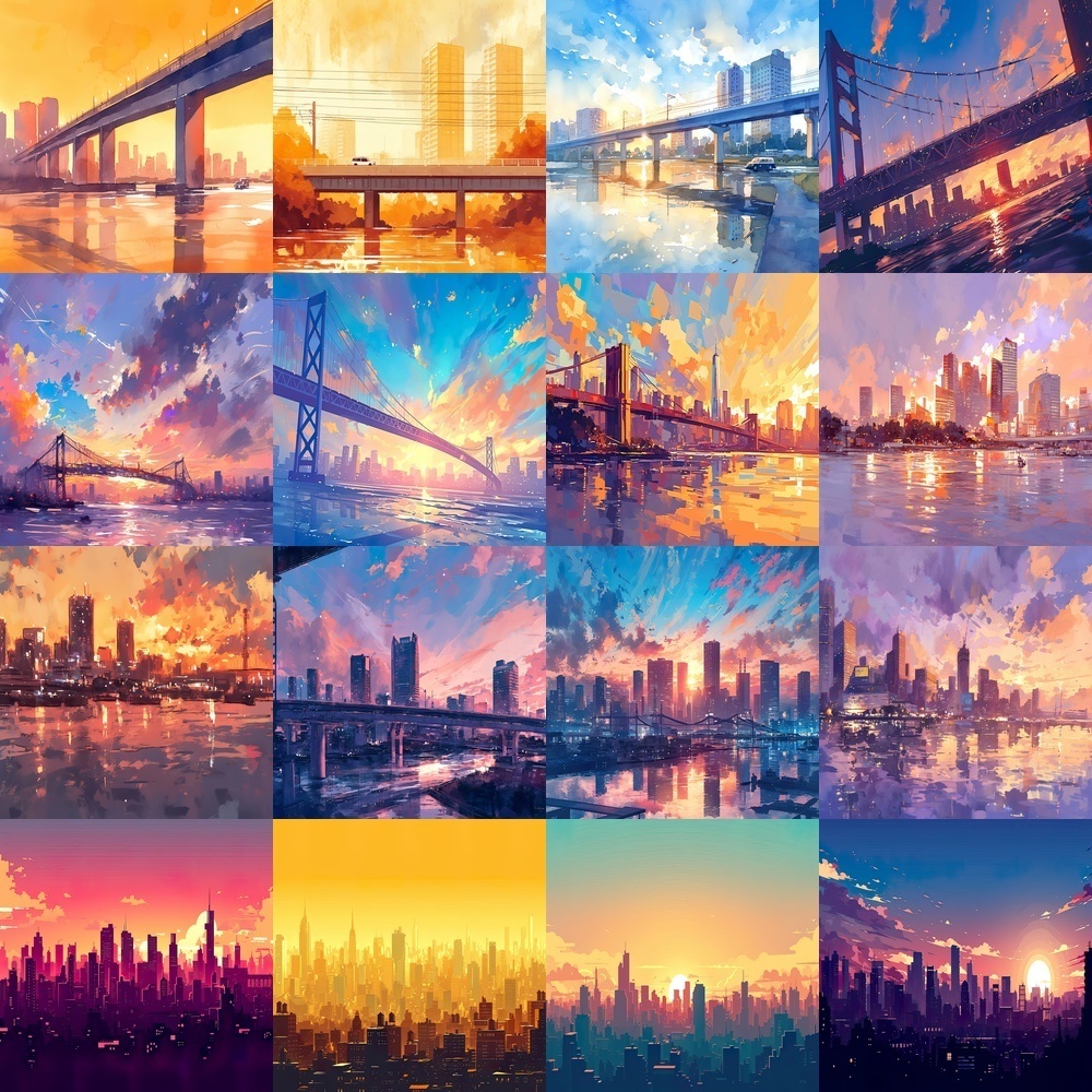 都市風景と自然の背景パック