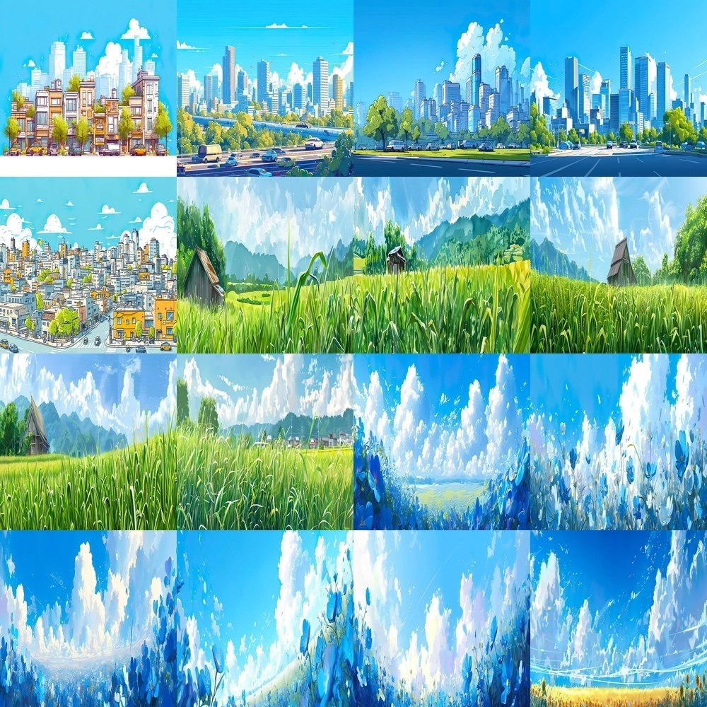 都市風景と自然の背景パック