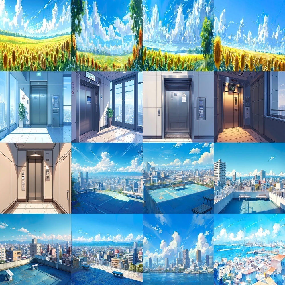 都市風景と自然の背景パック