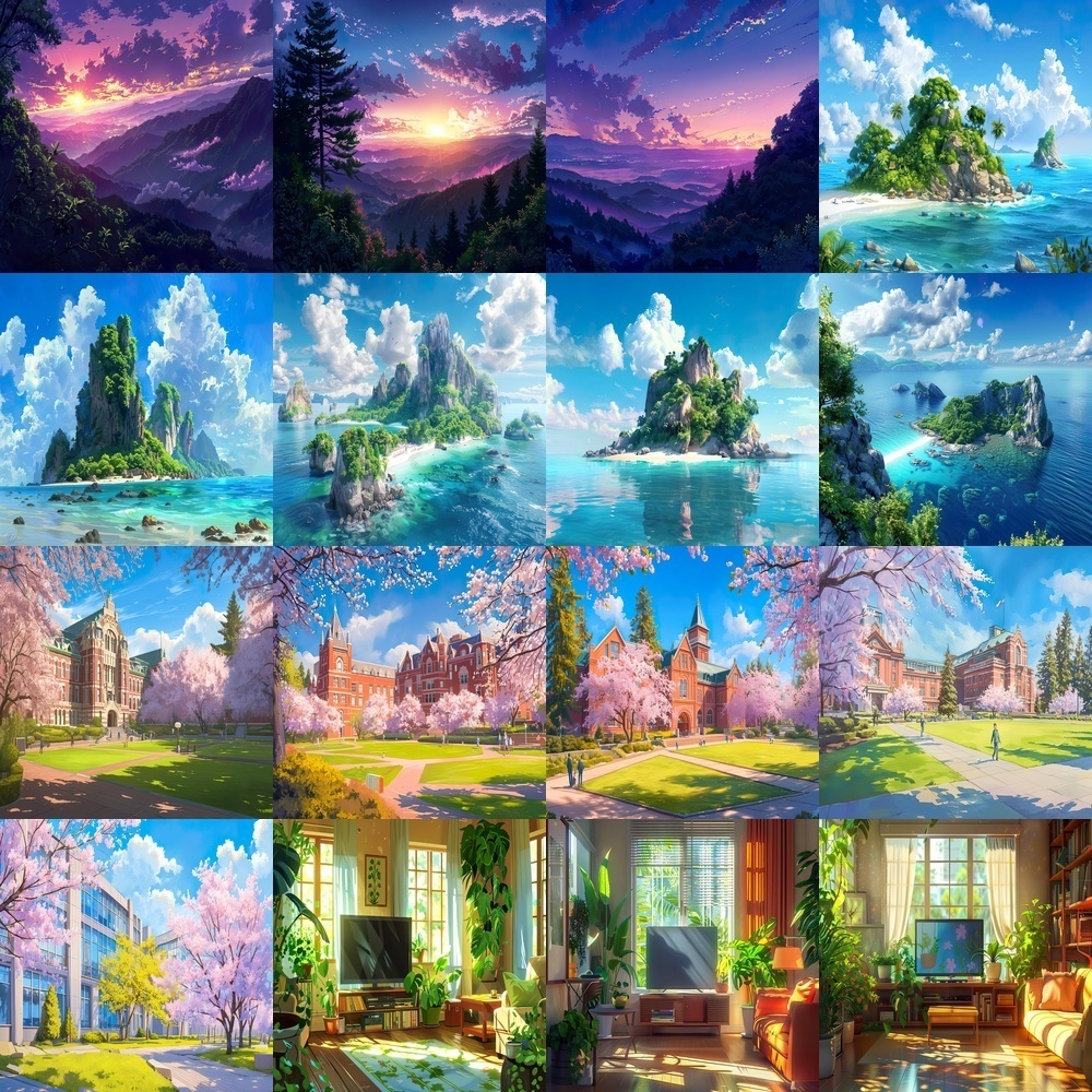 未来的テクノロジーと自然風景背景パック