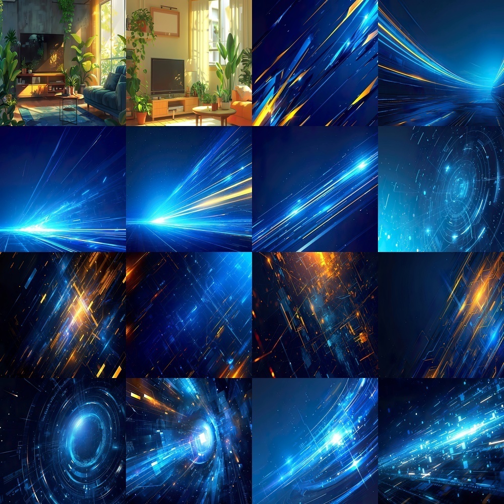 未来的テクノロジーと自然風景背景パック