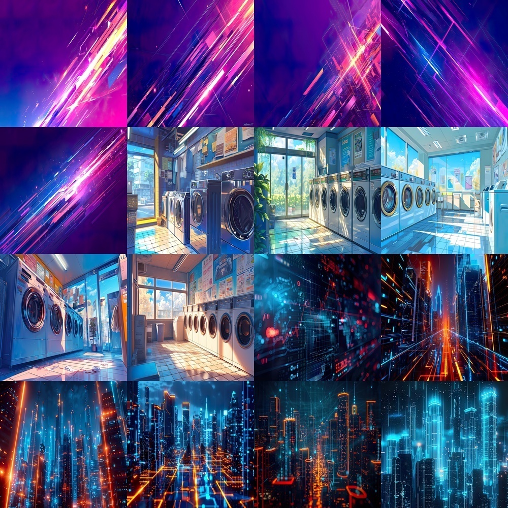 未来的テクノロジーと自然風景背景パック