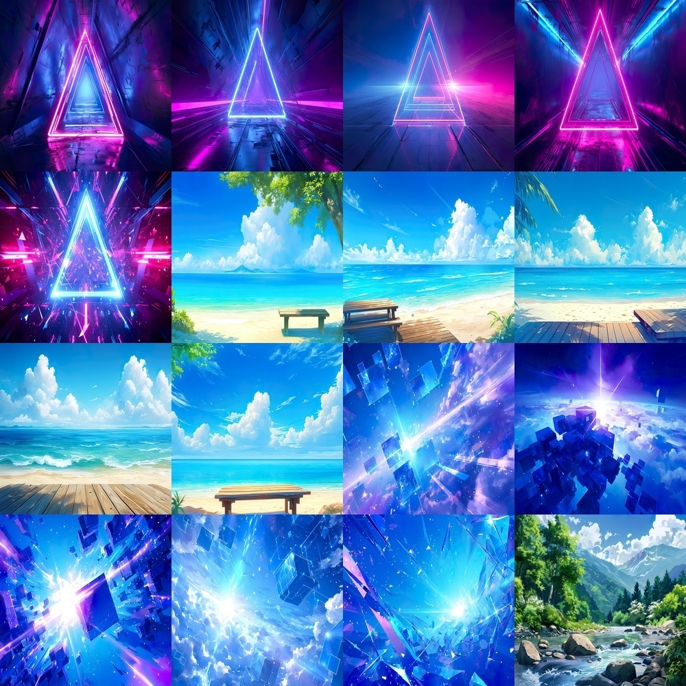 未来的テクノロジーと自然風景背景パック