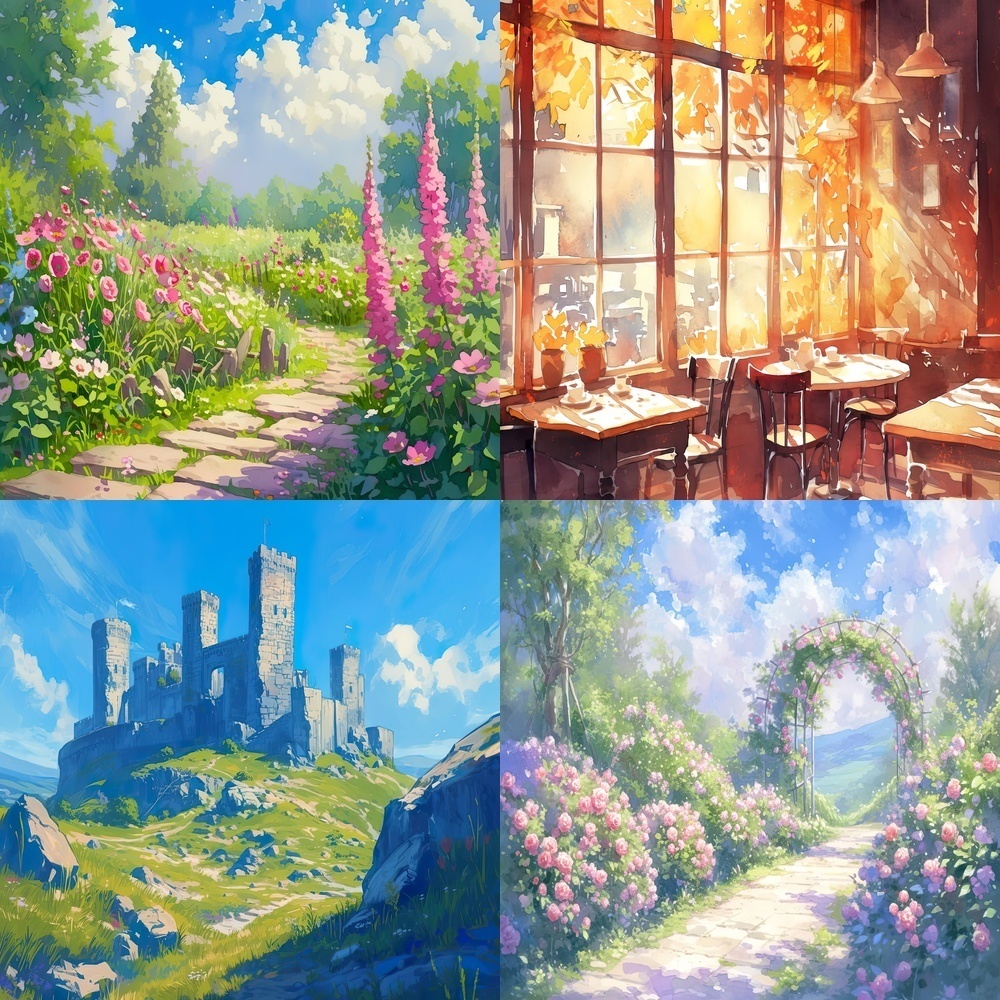 多彩な季節と風景背景パック