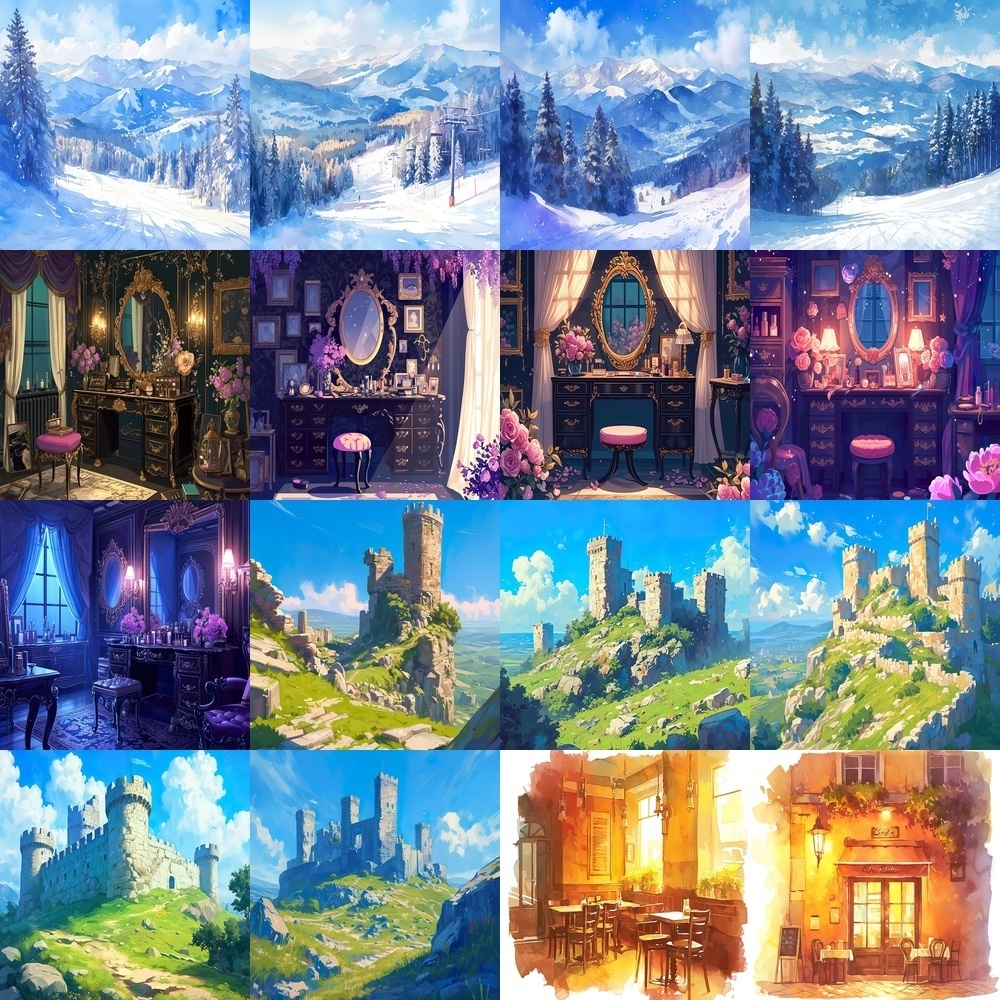 多彩な季節と風景背景パック