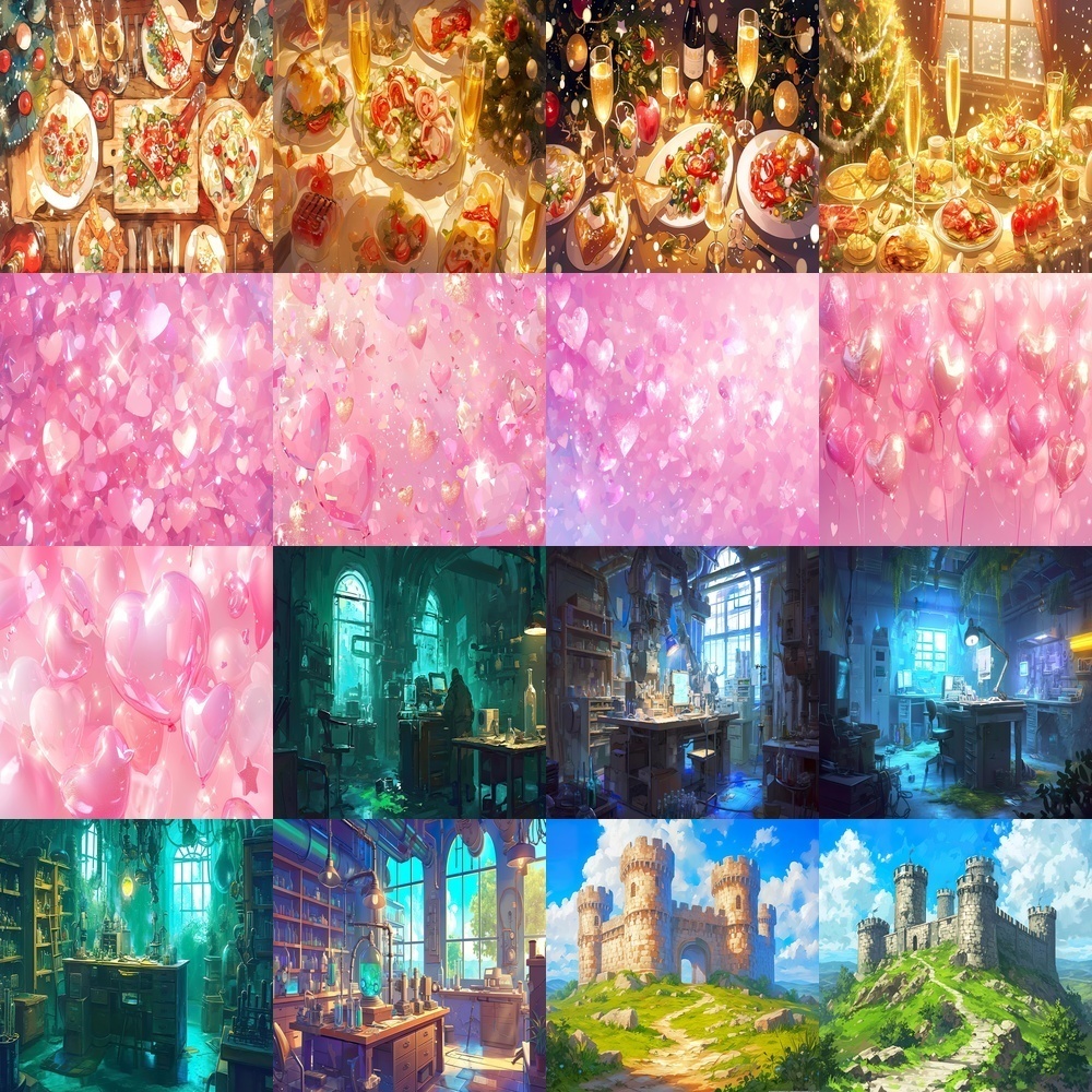 多彩なシーンと季節の風景背景パック