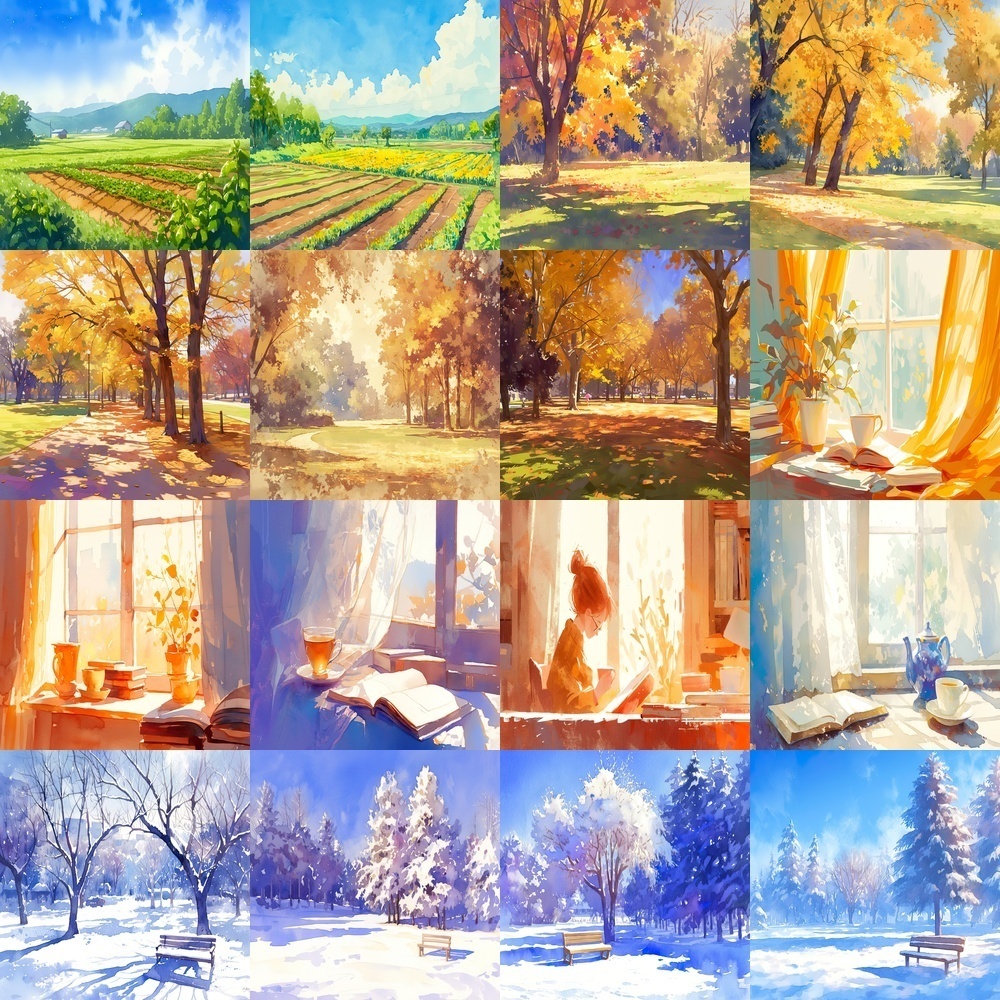 四季折々と幻想的な風景背景パック