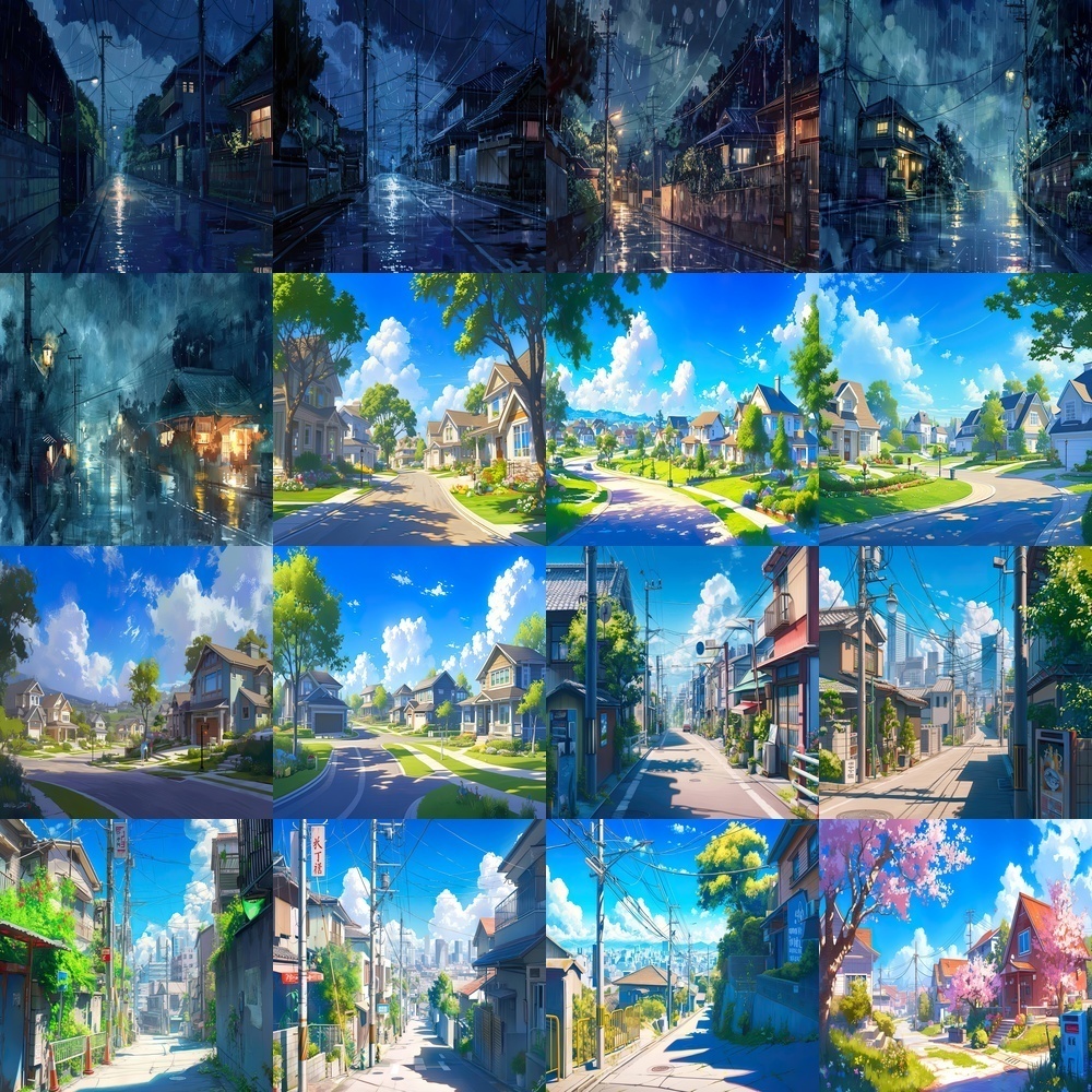 住宅街風景素材パック