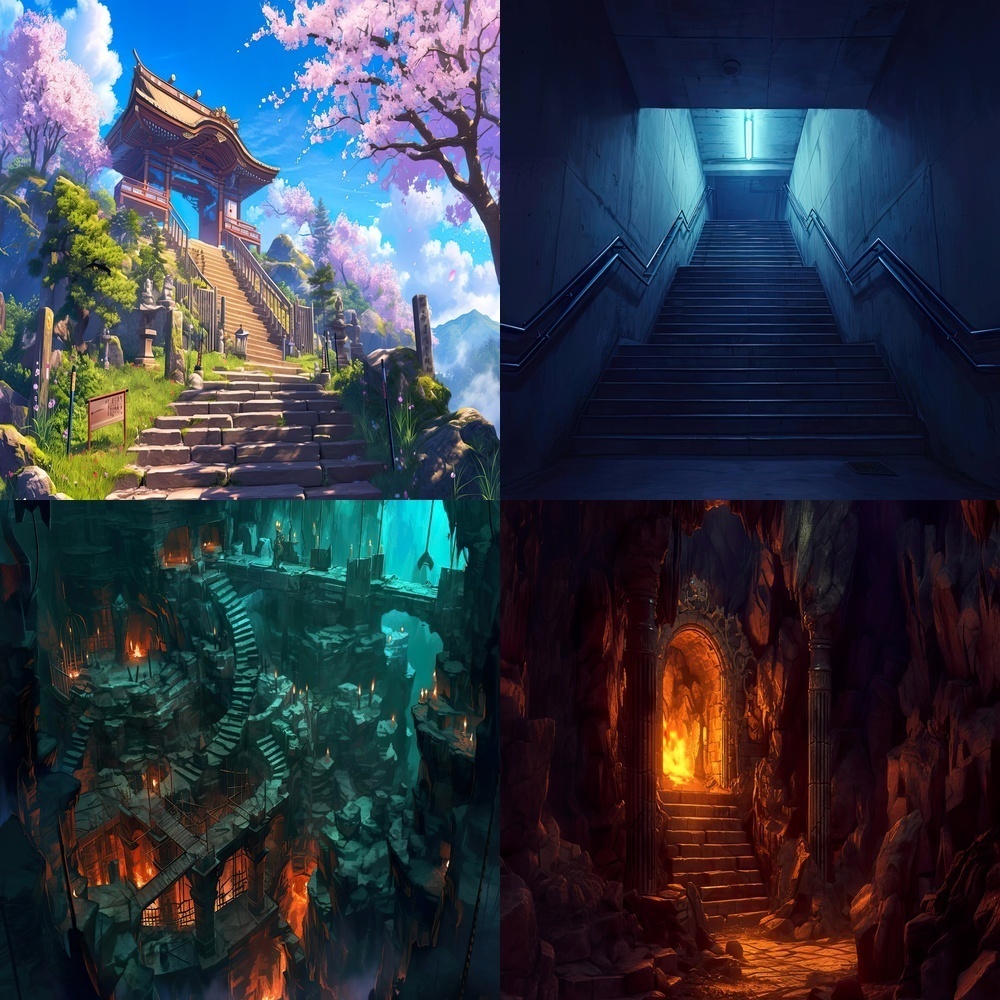 多様な階段背景素材パック