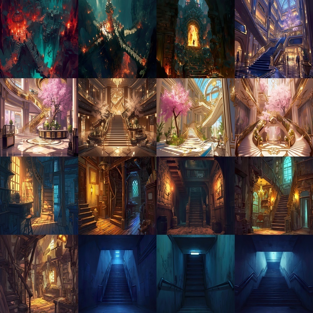 多様な階段背景素材パック