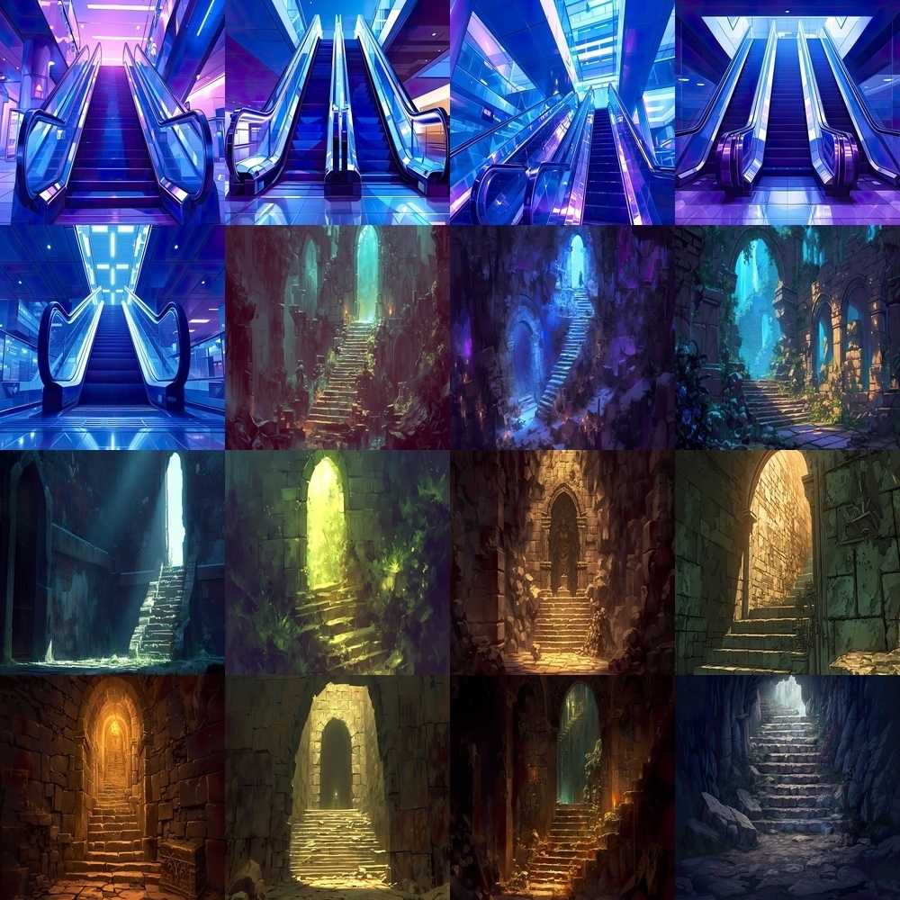 多様な階段背景素材パック