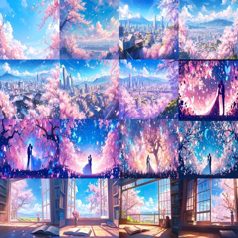 満開の桜と春の風景素材パック