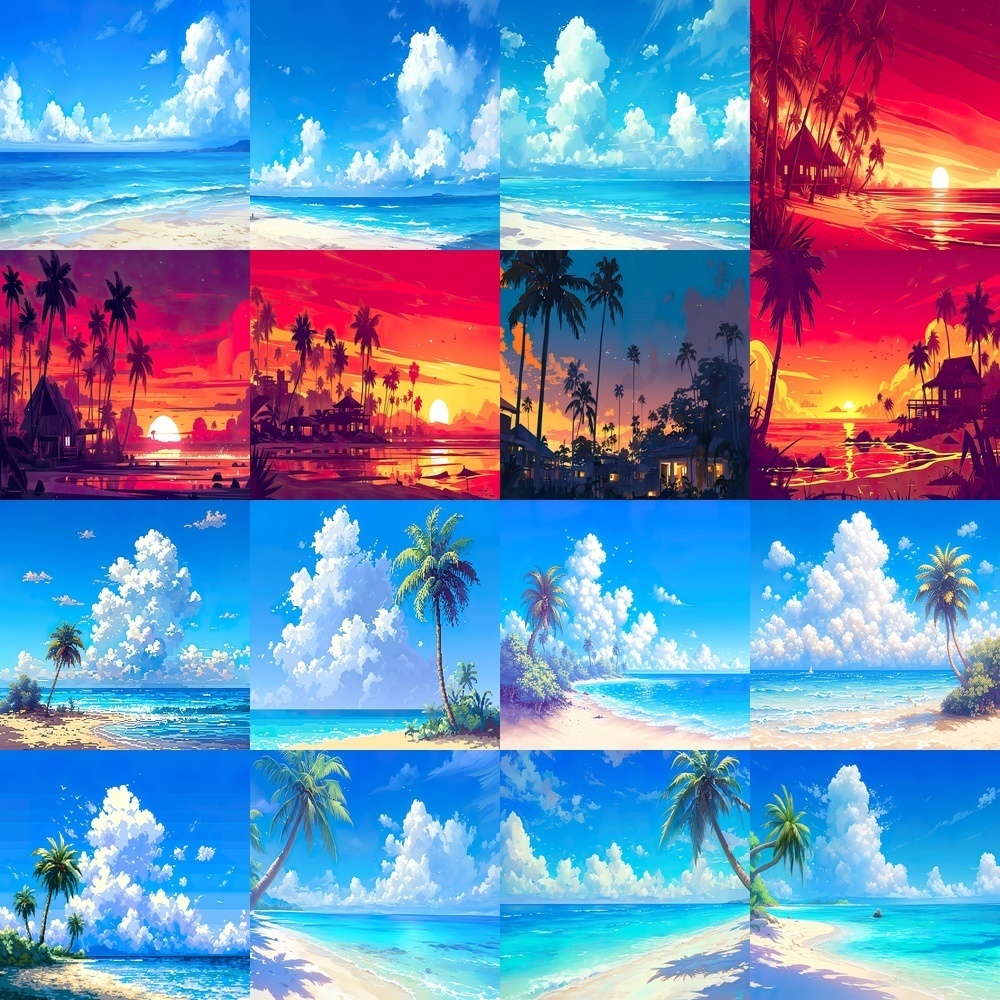 夏のビーチ&リゾート風景素材パック