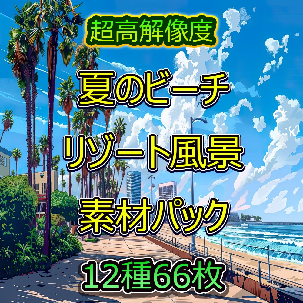 夏のビーチ＆リゾート風景素材パック