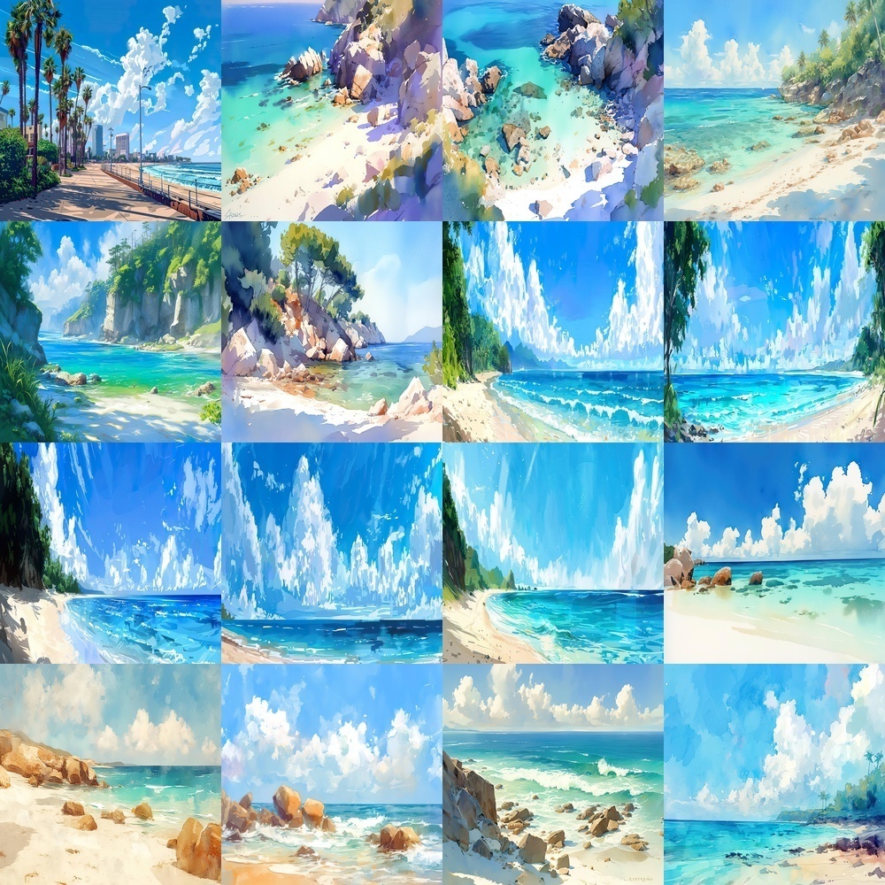 夏のビーチ&リゾート風景素材パック