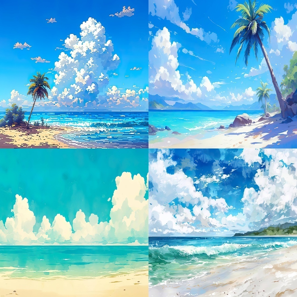 夏のビーチ&リゾート風景素材パック