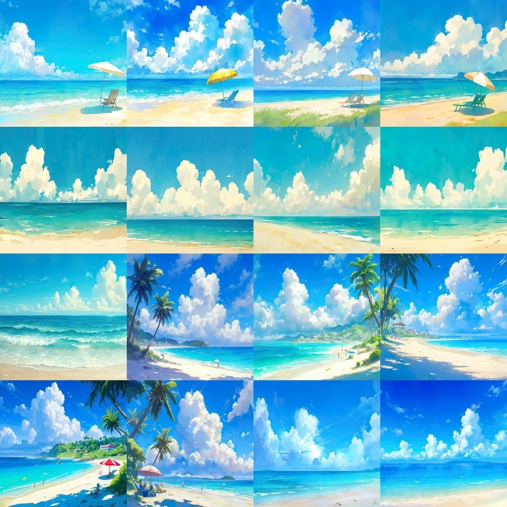 夏のビーチ&リゾート風景素材パック