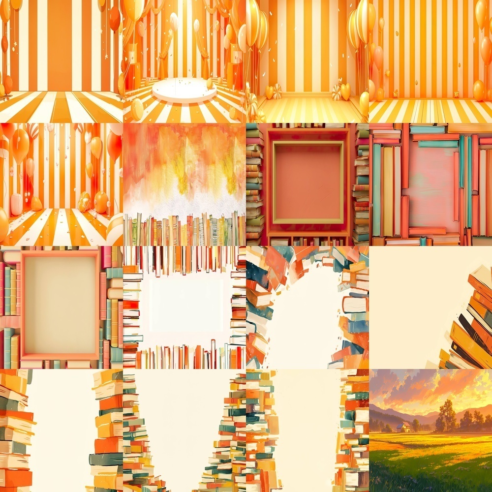 オレンジ&夕焼けの風景素材パック